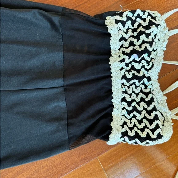 Curtain Call Dance Costumes wide leg jumpsuit Black / White Size Child Large